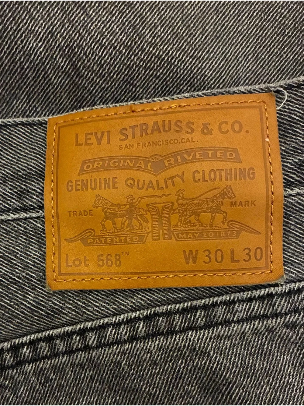 Levi's 568 Loose Straight Men Grey Jeans 100% Cotton 30x30